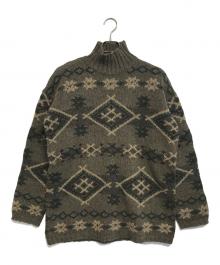 RALPH LAUREN（ラルフローレン）の古着「ネイティブ柄ハイネックニット」｜オリーブ