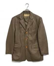 BALMAIN（バルマン）の古着「レザーテーラードジャケット」｜ブラウン