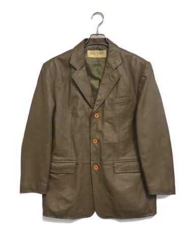 中古・古着通販】BALMAIN (バルマン) レザーテーラードジャケット