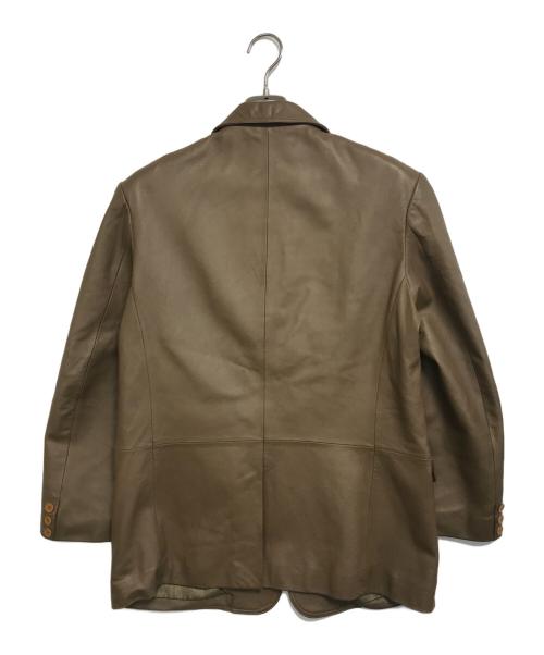 BALMAIN（バルマン）BALMAIN (バルマン) レザーテーラードジャケット ブラウン サイズ:Mの古着・服飾アイテム