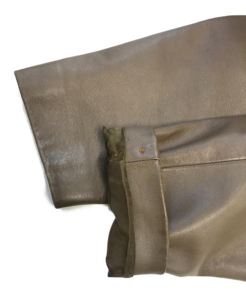 BALMAIN（バルマン）BALMAIN (バルマン) レザーテーラードジャケット ブラウン サイズ:Mの古着・服飾アイテム