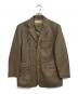 BALMAIN（バルマン）の古着「レザーテーラードジャケット」｜ブラウン
