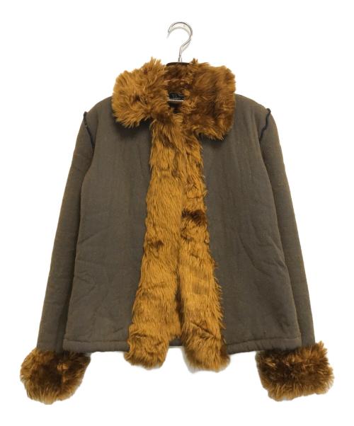 Y's（ワイズ）Y's (ワイズ) 裏ファージャケット ブラウン サイズ:3の古着・服飾アイテム