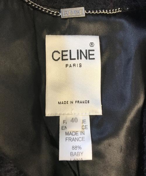 CELINE（セリーヌ）CELINE (セリーヌ) ファーロングコート ブラック サイズ:40の古着・服飾アイテム