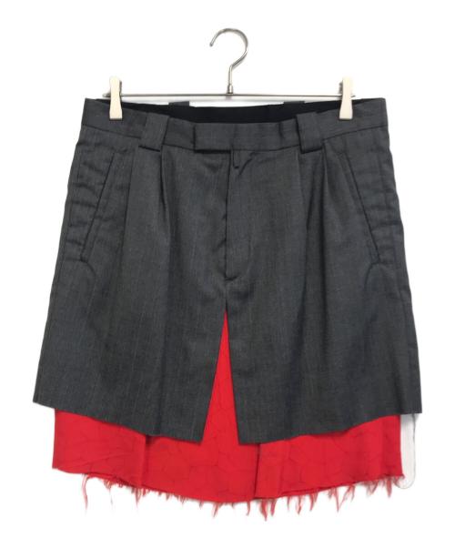 RAF SIMONS（ラフシモンズ）RAF SIMONS (ラフシモンズ) レイヤードスカート グレー サイズ:46の古着・服飾アイテム