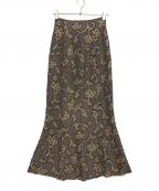 TODAYFULトゥデイフル）の古着「Jacquard Leaf Pencilskirt」｜ブラック