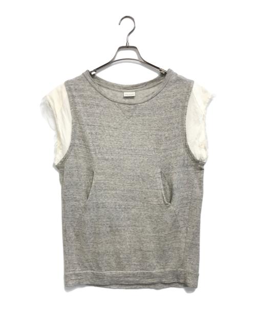 DRIES VAN NOTEN（ドリスヴァンノッテン）DRIES VAN NOTEN (ドリスヴァンノッテン) 切替ノースリーブカットソー グレー サイズ:Extra Smallの古着・服飾アイテム