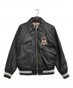 AVIREXアヴィレックス）の古着「バーシティー シグネチャー レザージャケット」｜ブラック