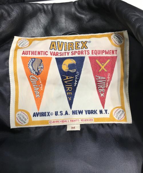 AVIREX（アヴィレックス）AVIREX (アヴィレックス) バーシティー シグネチャー レザージャケット ブラック サイズ:Mの古着・服飾アイテム