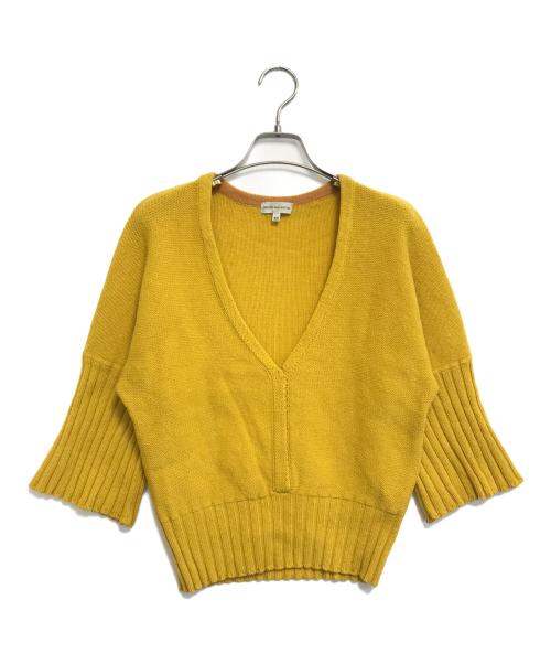 DRIES VAN NOTEN（ドリスヴァンノッテン）DRIES VAN NOTEN (ドリスヴァンノッテン) Vネックニット イエロー サイズ:XSの古着・服飾アイテム