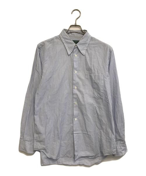 COMME des GARCONS HOMME PLUS（コムデギャルソンオムプリュス）COMME des GARCONS HOMME PLUS (コムデギャルソンオムプリュス) 襟装飾ストライプシャツ ブルー サイズ:Ｓの古着・服飾アイテム