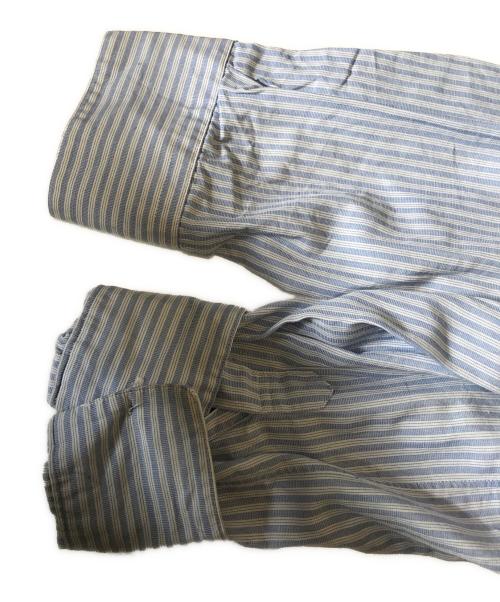 COMME des GARCONS HOMME PLUS（コムデギャルソンオムプリュス）COMME des GARCONS HOMME PLUS (コムデギャルソンオムプリュス) 襟装飾ストライプシャツ ブルー サイズ:Ｓの古着・服飾アイテム