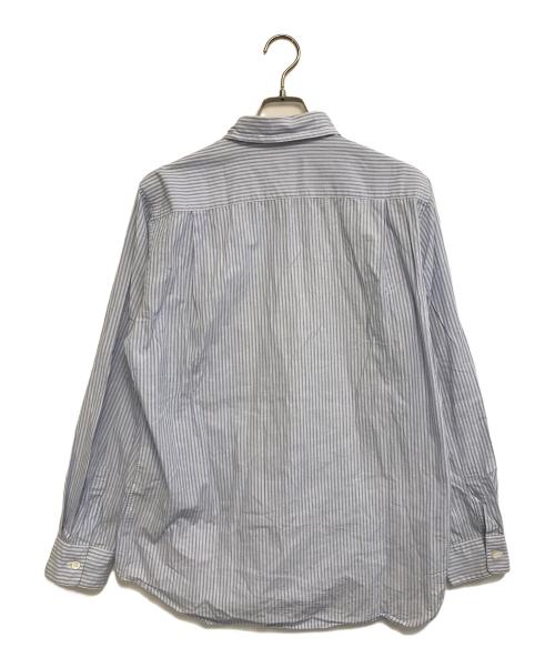 COMME des GARCONS HOMME PLUS（コムデギャルソンオムプリュス）COMME des GARCONS HOMME PLUS (コムデギャルソンオムプリュス) 襟装飾ストライプシャツ ブルー サイズ:Ｓの古着・服飾アイテム