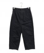 COMME des GARCONS HOMMEコムデギャルソン オム）の古着「コットンワイドパンツ」｜ネイビー