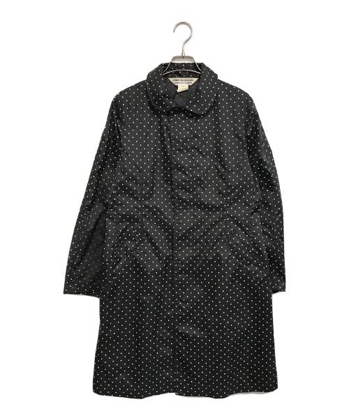 COMME des GARCONS COMME des GARCONS（コムデギャルソン コムデギャルソン）COMME des GARCONS COMME des GARCONS (コムデギャルソン コムデギャルソン) 丸襟ドットステンカラーコート ブラック サイズ:Ｓの古着・服飾アイテム