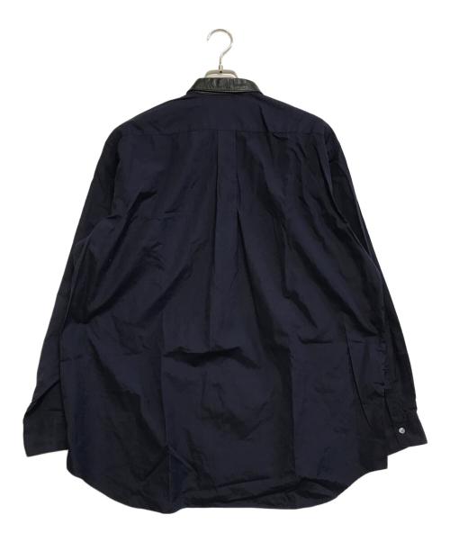 COMME des GARCONS SHIRT（コムデギャルソンシャツ）COMME des GARCONS SHIRT (コムデギャルソンシャツ) レザー切替シャツ ネイビー サイズ:Ｌの古着・服飾アイテム