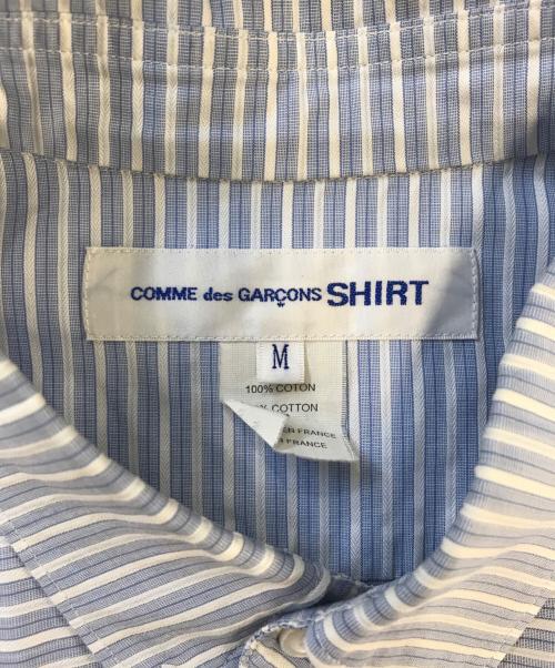 COMME des GARCONS SHIRT（コムデギャルソンシャツ）COMME des GARCONS SHIRT (コムデギャルソンシャツ) ボーダーBDシャツ ブルー サイズ:Mの古着・服飾アイテム
