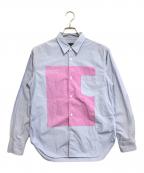 COMME des GARCONS HOMMEコムデギャルソン オム）の古着「切替ストライプシャツ」｜ブルー