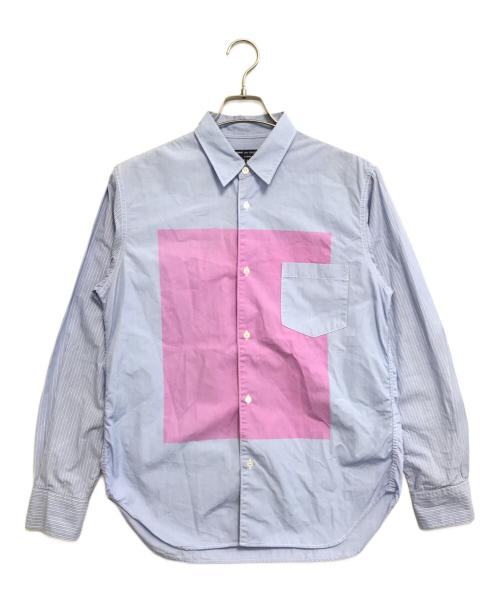 COMME des GARCONS HOMME（コムデギャルソン オム）COMME des GARCONS HOMME (コムデギャルソン オム) 切替ストライプシャツ ブルー サイズ:Sの古着・服飾アイテム