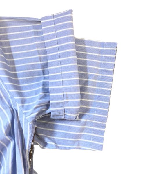 COMME des GARCONS HOMME DEUX（コムデギャルソン オム ドゥ）COMME des GARCONS HOMME DEUX (コムデギャルソン オム ドゥ) ドット切替ストライプS/Sシャツ ブルー×ブラウン サイズ:XSの古着・服飾アイテム