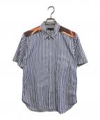 COMME des GARCONS HOMME PLUSコムデギャルソンオムプリュス）の古着「切替ストライプS/Sシャツ」｜ブルー