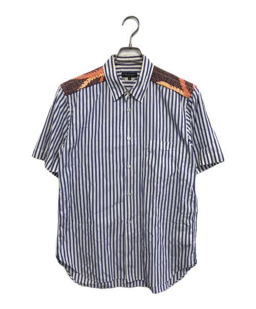 COMME des GARCONS HOMME PLUS（コムデギャルソンオムプリュス）COMME des GARCONS HOMME PLUS (コムデギャルソンオムプリュス) 切替ストライプS/Sシャツ ブルー サイズ:Sの古着・服飾アイテム