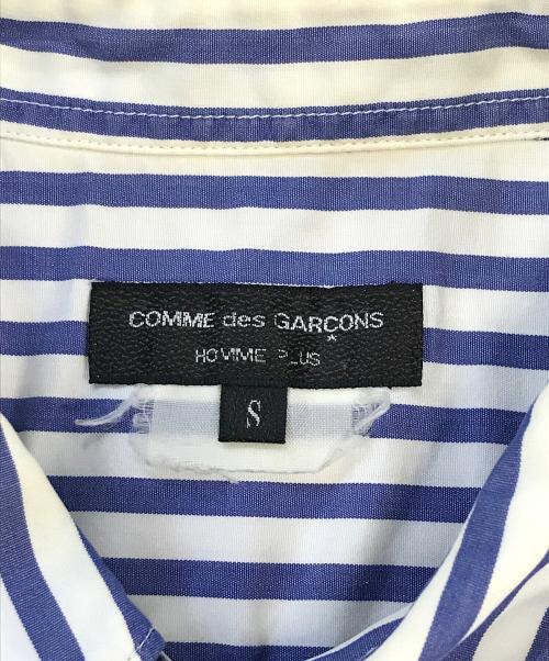 COMME des GARCONS HOMME PLUS（コムデギャルソンオムプリュス）COMME des GARCONS HOMME PLUS (コムデギャルソンオムプリュス) 切替ストライプS/Sシャツ ブルー サイズ:Sの古着・服飾アイテム