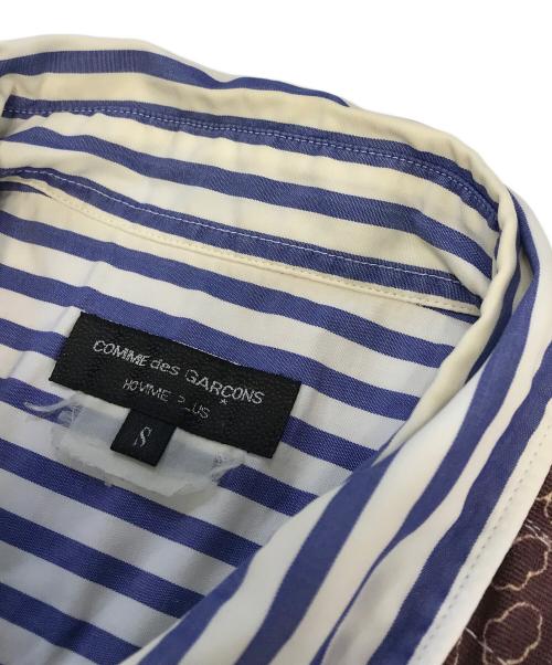 COMME des GARCONS HOMME PLUS（コムデギャルソンオムプリュス）COMME des GARCONS HOMME PLUS (コムデギャルソンオムプリュス) 切替ストライプS/Sシャツ ブルー サイズ:Sの古着・服飾アイテム