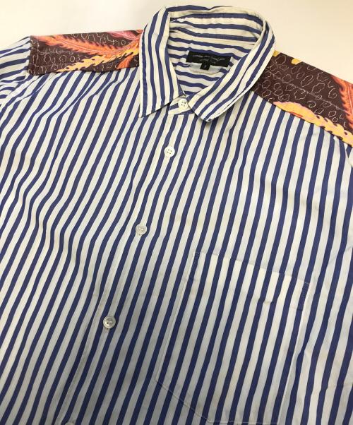 COMME des GARCONS HOMME PLUS（コムデギャルソンオムプリュス）COMME des GARCONS HOMME PLUS (コムデギャルソンオムプリュス) 切替ストライプS/Sシャツ ブルー サイズ:Sの古着・服飾アイテム