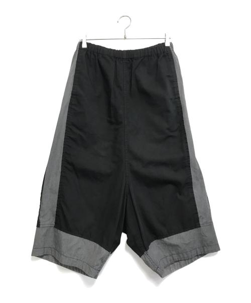 BLACK COMME des GARCONS（ブラックコムデギャルソン）BLACK COMME des GARCONS (ブラックコムデギャルソン) 異素材切替イージーワイドパンツ ブラック サイズ:Mの古着・服飾アイテム