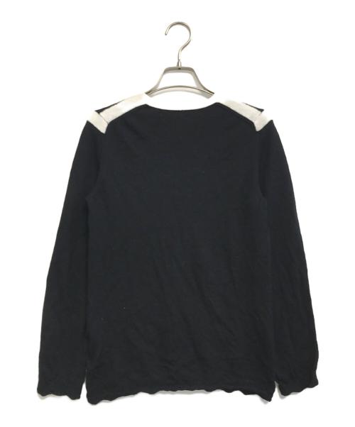 COMME des GARCONS（コムデギャルソン）COMME des GARCONS (コムデギャルソン) バイカラーウールニット ブラック サイズ:表記なしの古着・服飾アイテム