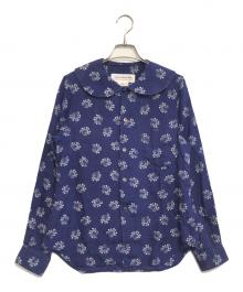 COMME des GARCONS GIRL（コムデギャルソンガール）の古着「丸襟総柄シャツ」｜ネイビー