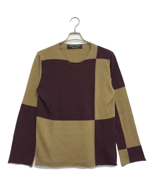 COMME des GARCONS HOMME PLUS（コムデギャルソンオムプリュス）COMME des GARCONS HOMME PLUS (コムデギャルソンオムプリュス) 00'sバイカラーニット ブラウン サイズ:表記なしの古着・服飾アイテム