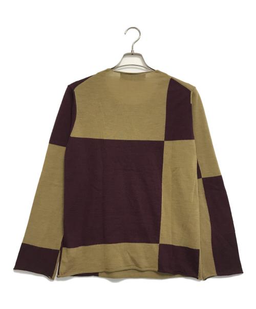 COMME des GARCONS HOMME PLUS（コムデギャルソンオムプリュス）COMME des GARCONS HOMME PLUS (コムデギャルソンオムプリュス) 00'sバイカラーニット ブラウン サイズ:表記なしの古着・服飾アイテム