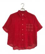 COMME des GARCONS HOMME HOMMEコムデギャルソンオムオム）の古着「90's S/Sリネンシャツ」｜レッド
