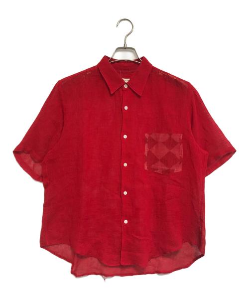 COMME des GARCONS HOMME HOMME（コムデギャルソンオムオム）COMME des GARCONS HOMME HOMME (コムデギャルソンオムオム) 90's S/Sリネンシャツ レッド サイズ:表記なしの古着・服飾アイテム