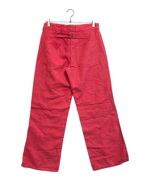 POLO RALPH LAUREN（ポロ・ラルフローレン）POLO RALPH LAUREN (ポロ・ラルフローレン) シンチバック付ベイカータイプリネンパンツ ピンク サイズ:32/32の古着・服飾アイテム