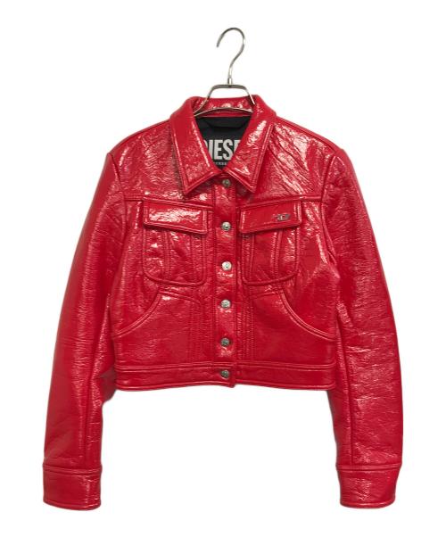 DIESEL（ディーゼル）DIESEL (ディーゼル) エナメルジャケット レッド サイズ:Sの古着・服飾アイテム