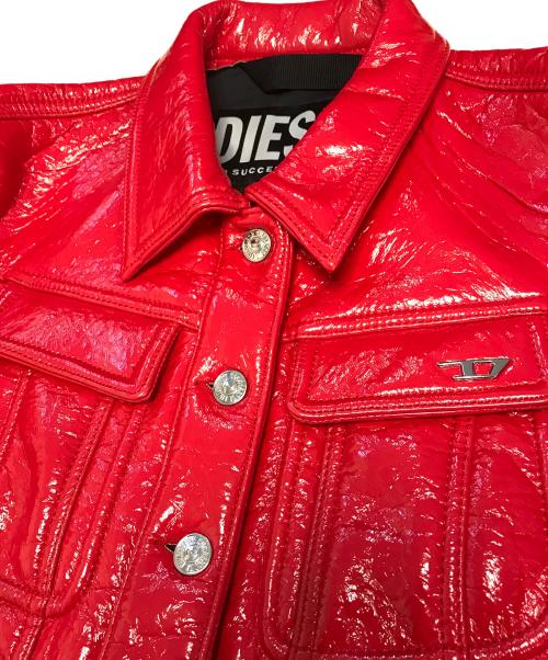 DIESEL（ディーゼル）DIESEL (ディーゼル) エナメルジャケット レッド サイズ:Sの古着・服飾アイテム
