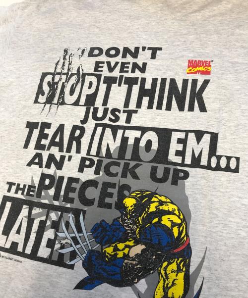 キャラクターTシャツ（キャラクターTシャツ）キャラクターTシャツ (キャラクターTシャツ) 90s X-MAN(エックスメン) キャラクターTシャツ グレー サイズ:Lの古着・服飾アイテム