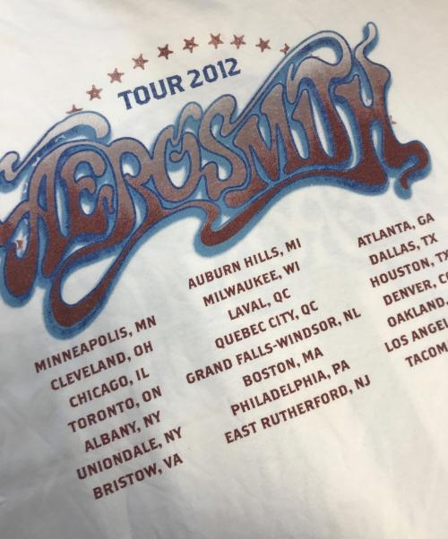 バンドTシャツ（バンドTシャツ）バンドTシャツ (バンドTシャツ) 12s AEROSMITH(エアロスミス) バンドTシャツ ホワイト サイズ:XLの古着・服飾アイテム