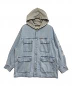 Hysteric Glamourヒステリックグラマー）の古着「DOPEオーバーサイズ フーデッドデニムブルゾン」｜インディゴ