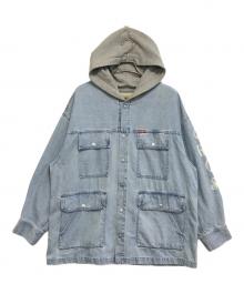 Hysteric Glamour（ヒステリックグラマー）の古着「DOPEオーバーサイズ フーデッドデニムブルゾン」｜インディゴ