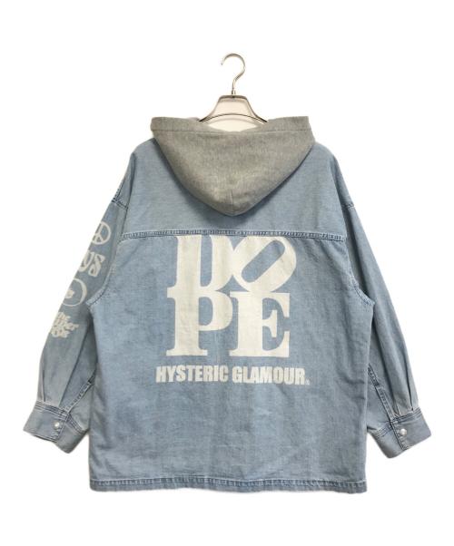 Hysteric Glamour（ヒステリックグラマー）Hysteric Glamour (ヒステリックグラマー) DOPEオーバーサイズ フーデッドデニムブルゾン インディゴ サイズ:FREEの古着・服飾アイテム