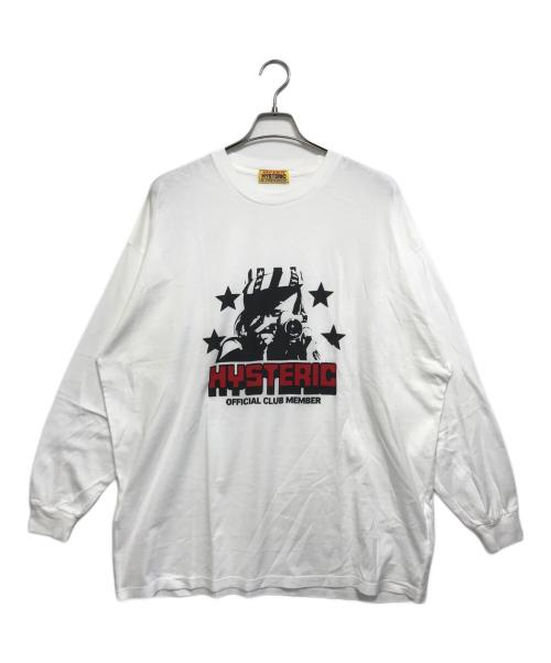 Hysteric Glamour（ヒステリックグラマー）Hysteric Glamour (ヒステリックグラマー) CLUB MEMBER ビッグTシャツ ホワイト サイズ:FREEの古着・服飾アイテム