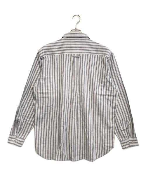 BONEVILLE（ボンネビル）BONEVILLE (ボンネビル) ストライプシャツ グレー サイズ:48の古着・服飾アイテム