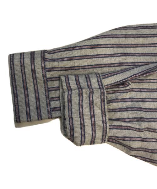 BONEVILLE（ボンネビル）BONEVILLE (ボンネビル) ストライプシャツ グレー サイズ:48の古着・服飾アイテム