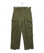 VINTAGE MILITARYヴィンテージ ミリタリー）の古着「FRENCH MILITARY M-47 前期カーゴパンツ」｜カーキ