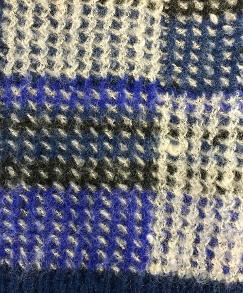 ISSEY MIYAKE MEN（イッセイミヤケメン）ISSEY MIYAKE MEN (イッセイミヤケメン) ブロックチェックハイネックニット ブルー×グレー サイズ:Sの古着・服飾アイテム