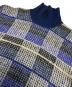 中古・古着 ISSEY MIYAKE MEN (イッセイミヤケメン) ブロックチェックハイネックニット ブルー×グレー サイズ:S：23000円